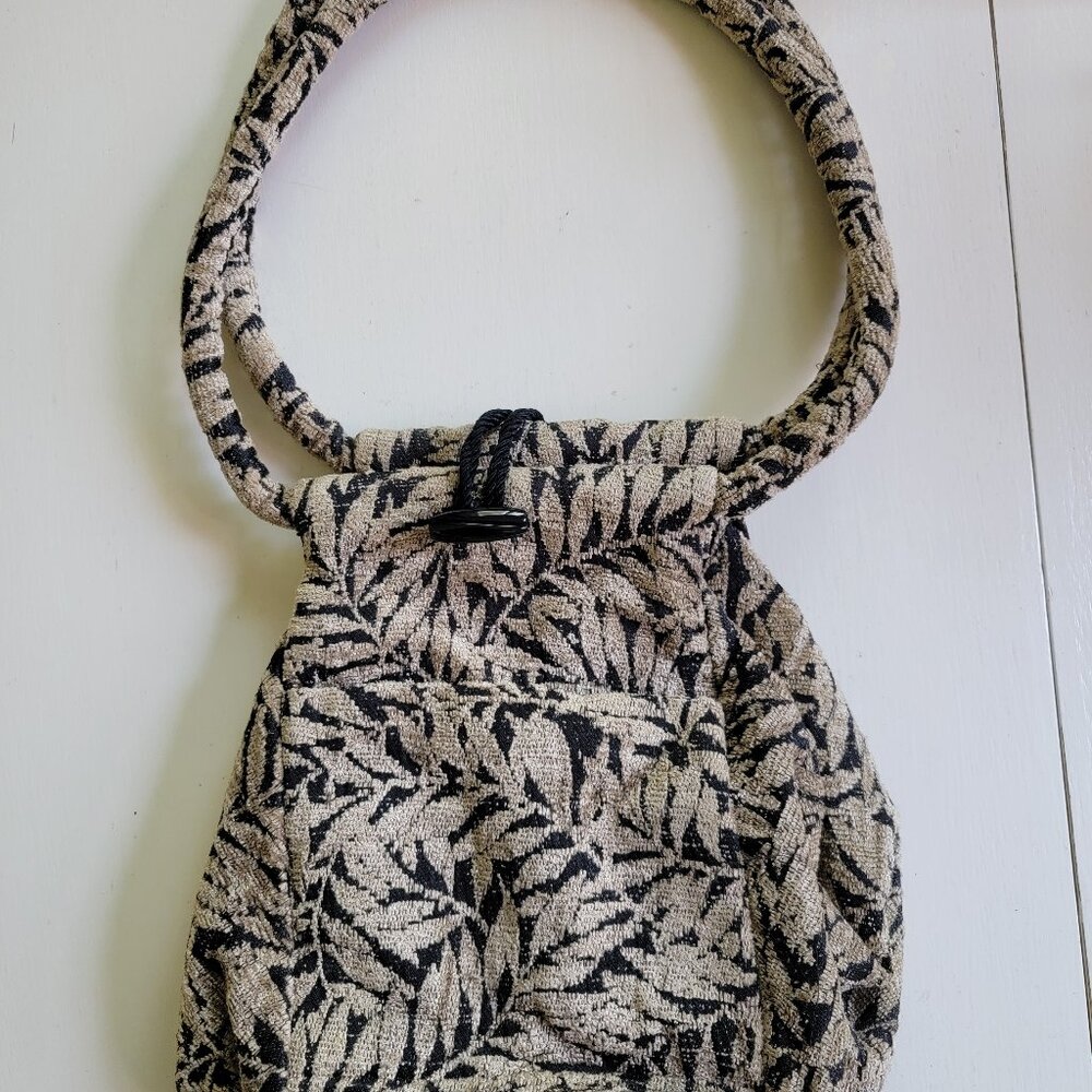 Talon Shoulder Carry or Mini-Pack Botanical Embroidered Black and Gold Carry All